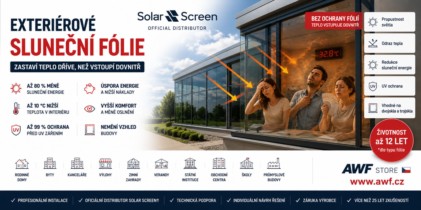 exteroerove folie solar screen prodej instalace awf store